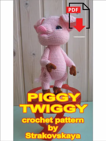 TUTORIAL: Charming PIGGY-TWIGGY crochet pattern* $5.00