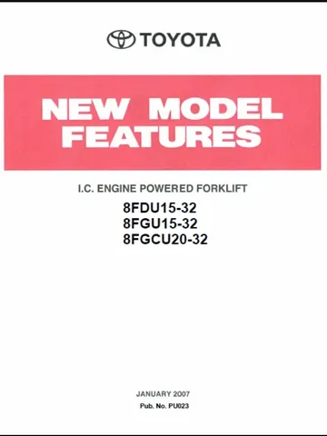 TOYOTA 8FGU25 FORKLIFT SERVICE REPAIR SHOP PARTS MANUAL