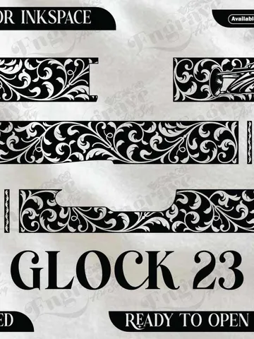 Glock 23 Scroll Design,lasercut,laserengraving,fiberlaser,engravingfiles,metalart $40.00