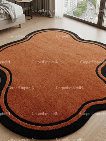 Irregular Shaped Rug | Hand-Tufted 100% Wool Handmade Layerd Area Rug | Carpet for Home, Bedroom, Living Room, Kids Room, Custom rug. $233.80