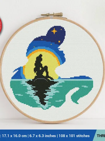 The little Mermaid Ariel Cross stitch pattern | Embroidery Pattern | Instant Download | Embroidery Designs $6.80
