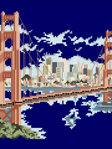 Vintage Cross Stitch Pattern Golden Gate Bridge Counted Digital Download PDF $5.50