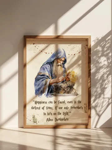 Happines can found even in the darkest of times; Magic School nursery; Wizarding World Quotes; Wizard Poster; Wizard Print; Wizard Decor $8.13