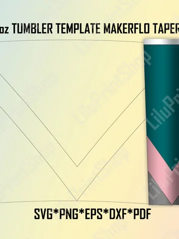 V split Tumbler Template svg for 30 oz tapered Makerflo tumbler, Vsplit 30 ounce Skinny Tumbler digital cut file. Instant download $3.16