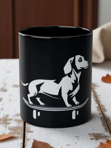 Skateboarding Dog Mug | Two-Tone 11oz Coffee Mug, Unique Pet Lover Gift, Dog Mom Gift, Funny Mugs for Dog Lovers, Perfect for Birthdays $14.63