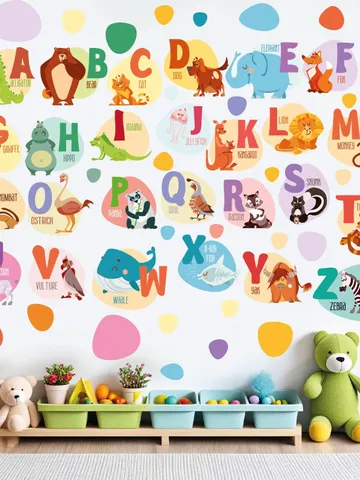 Alphabet animals Wall Decals Kids Stickers el66 $27.99