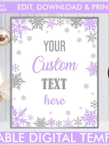 Editable Custom Winter Onederland Birthday Sign, Winter Onederland Birthday Girl Decorations, Editable Template Digital File $7.00