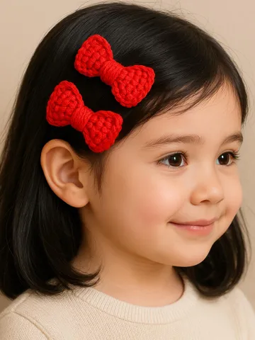Crochet Bow Hair Clip Pattern, Scalloped Edge Bow Applique PDF, DIY Snap Clip Cover, Cute Decorative Hairpin, Handmade Accessory $5.40