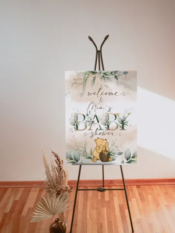 Welcome Banner Winnie the Pooh Baby Shower; Winnie Pooh  Baby Shower; Editable Welcome Banner; Baby Shower Decoration Winnie Pooh Wp4 $11.62