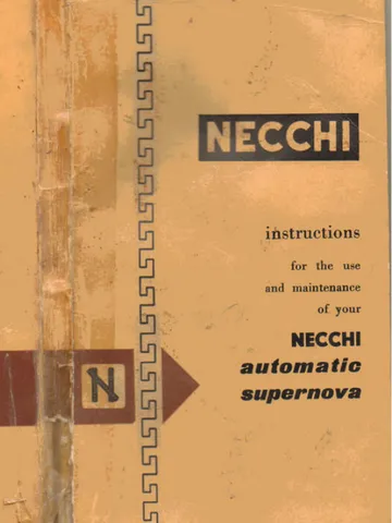 NECCHI Automatic SUPERNOVA ULtra INSTRUCTION Manual