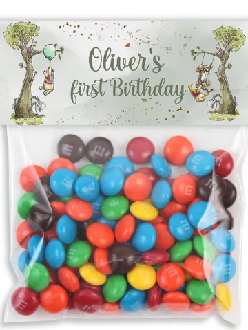Editable TREAT BAG TOPPER Winnie the Pooh First Birthday Label; Hundred Acre Wood Party; Winnie Pooh Birthday Template Instant Download; wp2 $10.45