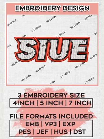 SIU Edwardsville Cougars Logo Machine Embroidery Design, NCAA SIUE Cougars Embroidery Design Design files, NCAA Embroidery Designs, NCAA Machine Embroidery Designs, Digital Download $6.99