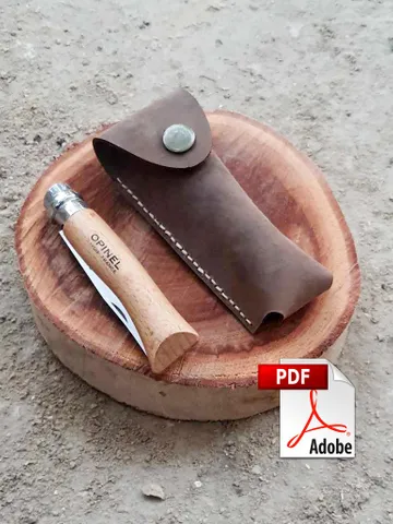 Leather Case for Opinel 7 8 9 10 knife, Knife Sheath for Opinel or similar folding knife, PDF leather sheath Belt Pouch holster PATTERN easy $6.00