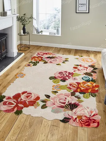Buy 8x10 Araceli Multi Irregular Shape Hand-Tufted 100% Wool Rugs For Living Room, Bed Room, Kids Room In Any Size 10x12,9x12,8x10 $612.38