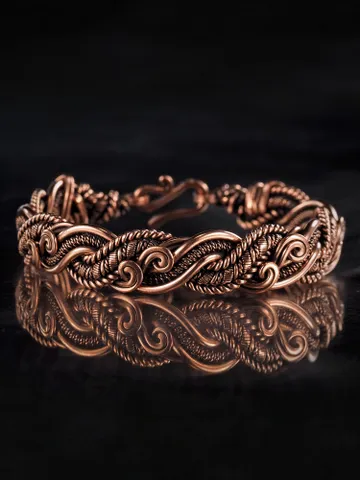 Wire wrapped copper bracelet for woman Antique style copper jewelry WireWrapArt $60.00