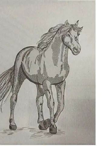 Machine embroidery design horse in blackwork technique $8.00