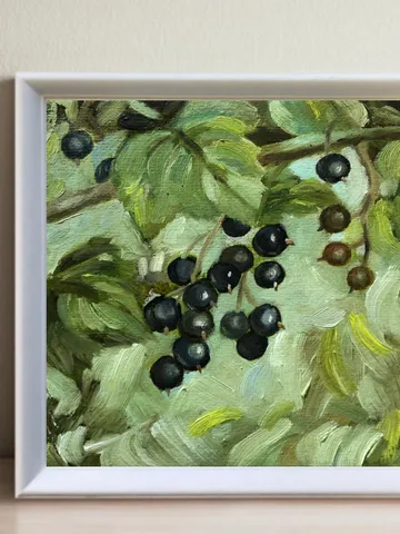 Black currants original oil painting wall art $53.00