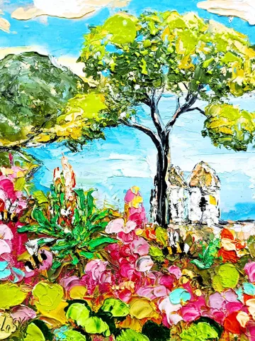 Ravello Painting Italy Original Art Impasto Painting Amalfi Coast Art Cinque Terra Artwork Italy Flowers Wall Art by ArtProkopaloSv $164.00