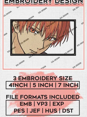 Takumi Usui Embroidery Design File, Anime Character Embroidery Design, Machine Embroidery, Pes File EMB_ANIME_126 $6.99
