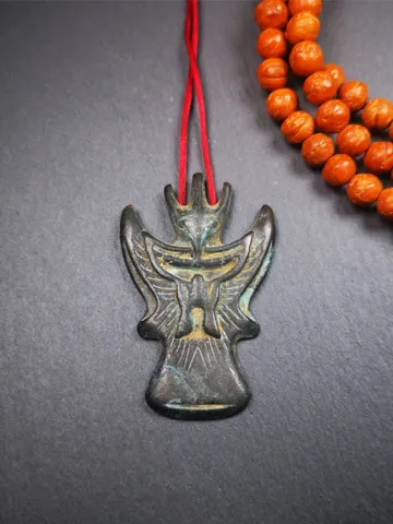 Gandhanra Antique Tibetan Buddhist Amulet Pendant - Garuda - The Golden-Winged Bird, Crafted from Thokcha,Size 2.28" * 1.5" $49.99