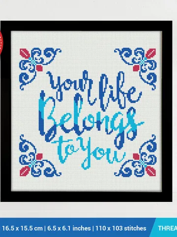 Your life belongs to you Cross stitch pattern | Embroidery Pattern | Instant Download | Embroidery Designs $5.49