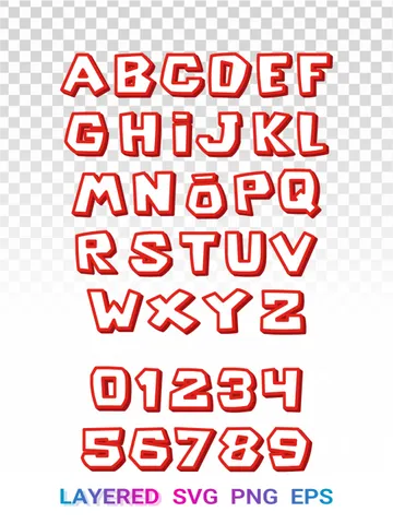 Roblox Font SVG PNG, Gaming Alphabet Letters Numbers Set