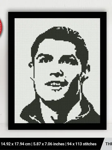 Cristiano Ronaldo Silhouette cross stitch pattern, football star, wall art, sport decor, counted, chart, gift DIY, embroidery, instant PDF $4.74