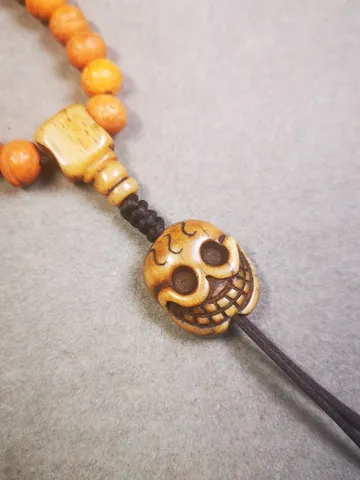 Gandhanra Handmade Tibetan Pendant Bead,Bone Carved Spacer Bead for Mala,Skull Sitavana Amulet Pendant $39.99