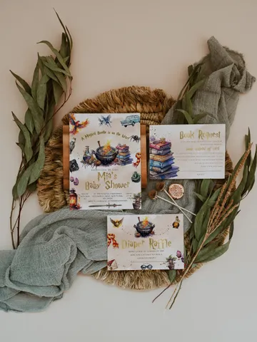 DIY Wizarding World Baby Shower Set; Magic School Baby Shower Template; School of Wizard Baby Shower invitation template; wF55 $22.95