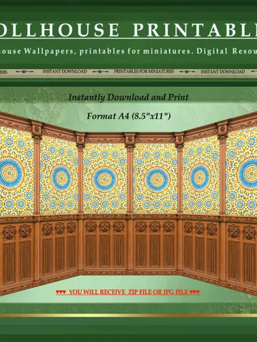 Wallpapers- Set 15-v4 | Printables for Dollhouses and Unique Miniature Projects | Digital Downloads | in Scale 1/12th $6.00