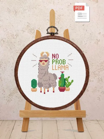 No Prob Llama Cross Stitch Pattern, Animals Cross Stitch, Embroidery Lama, Llama xStitch, No Drama Lama Pattern,Modern Cross Stitch #anm032 $4.00