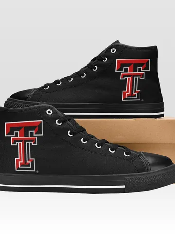 Texas Tech Shoes, High-Top Sneakers, Handmade Footwear $59.97