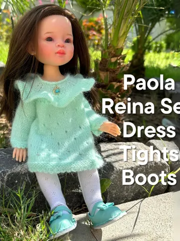 Paola Reina Doll Delight Set: Exclusive Handmade Outfit Dress, Tights, Shoes $69.81