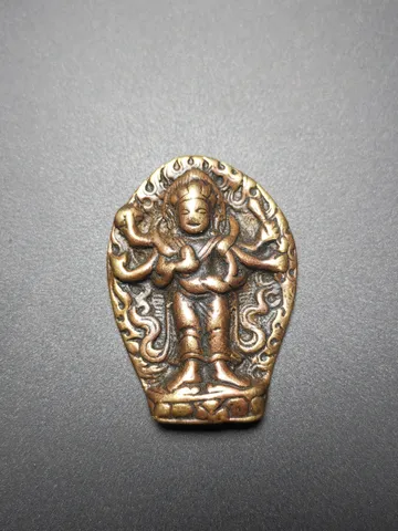 Gandhanra Handmade Thokcha Pendant,Six-armed Manjusri,Wisdom Buddha,Tibetan Budhist Protective Amulet $29.99