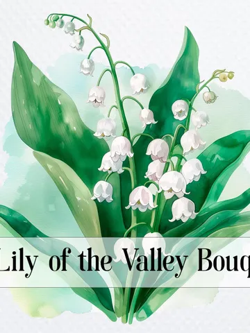 10 Lily of the Valley Bouquet PNG Bundle, Adorable, Printable Watercolor sublimation, High Quality PNG, Paper craft, junk journal $2.64