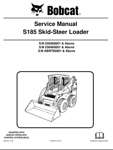 BOBCAT S185 SKID STEER SERVICE REPAIR ENGINE MANUAL