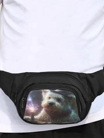Wizard Dog Doing Magic Fanny Pack, Waist Bag $48.00