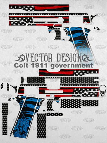 VECTOR DESIGN Colt 1911 government American flag $100.00