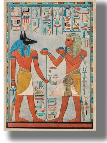 Anubis meets the pharaoh in the kingdom of the dead. Book of the Dead ancient Egypt. $21.00