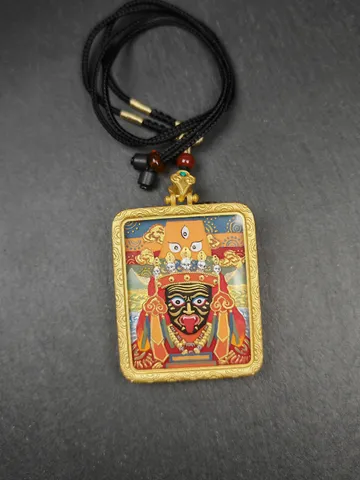 Gandhanra Handmade Tibetan Gau Ghau Shrine,Double Sided Shri Devi Tsa Tsa,Drashi Lhamo,Zashi Lhamo,Mini Tibetan Buddhist Altar Amulet $119.99