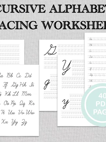 Cursive Alphabet Tracing Worksheets, handwriting practice, practice words, printable tracing practice sheets, cursive practice sheets. $5.94