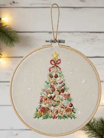 Sweet Holiday Treats Christmas Tree Cross Stitch Pattern $4.99
