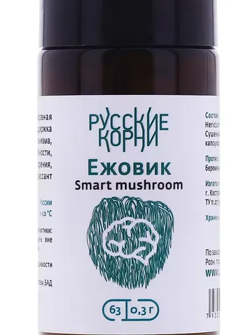 Natural nootropic gib Jezhovik Gebenchatny Russian Roots 60 pcs $37.78