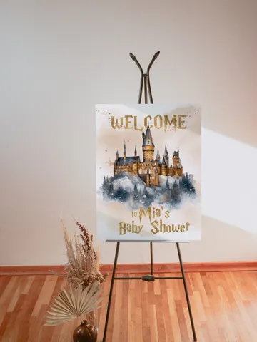 Welcome Wizard Baby Shower Banner; Magic School Baby Shower; Baby Shower Banner; Welcome Banner template; Wizarding World; wf55 $11.62