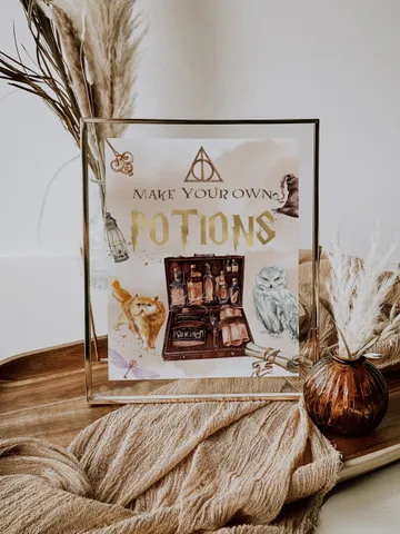 MAKE YOUR own POTIONS; Wizard Baby Shower sign; Magic School Baby Shower template; Instant Download; wP66 $7.55
