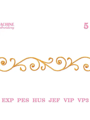 Scroll border embroidery designs Machine embroidery pattern 5 size, Embroidery files monogram frame, Vintage elegant decor #R26 $3.45