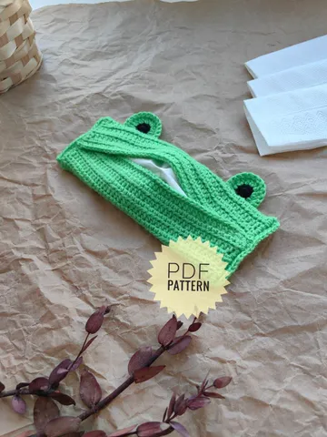 Crochet pattern holder napkin Frog $3.28