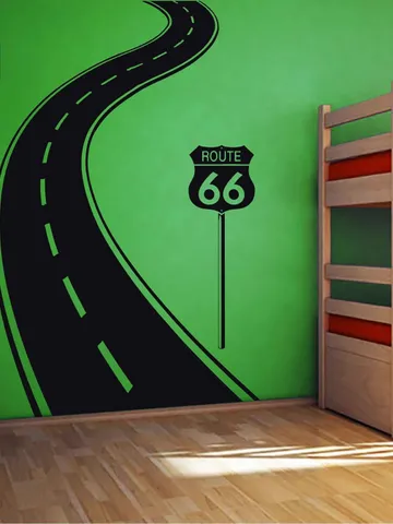 Curved road Wall Decal with road signs Sticker ik3439 $23.99