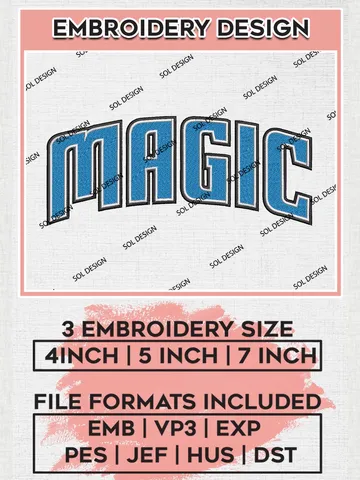 NBA Orlando Magic Wordmark Embroidery Designs, Orlando Magic Embroidery Design Files, NBA Logo Machine Embroidery, NBA Embroidery Design, Digital Download