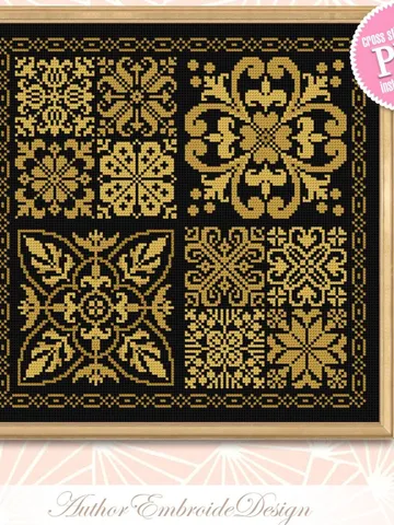 Square mandala cross stitch pattern PDF download Sampler cross stitch mandala ornament pattern for cross stitch pillow, DIY Home decor #M220 $4.60